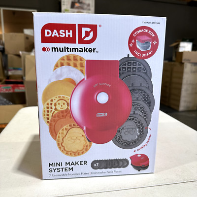 Dash MultiMaker  Mini System Holiday Waffle Maker with 7 Removable Plates-NEW