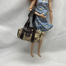 Barbie Size Luggage Bag 1:6 Scale Fabric Bag With Closure Some TLC needed Used