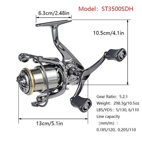 LEO FISHING 7+1BB Spinning Fishing Reel 5.2:1 Gear Ratio Max Drag 4Kg Z2T6 - Picture 18 of 26