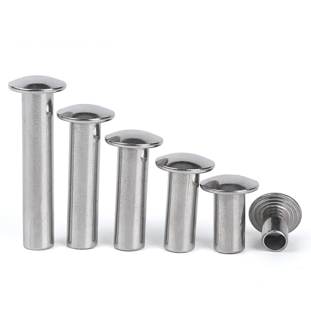 Xm 304 Stainless Steel Thin Head Semitubular Rivets Flat Head Pad Flat