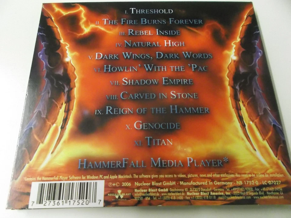 68936 - HAMMERFALL - TRESHOLD - 2006 NUCLEAR BLAST DIGIPAK CD ALBUM - Bild 3 von 3