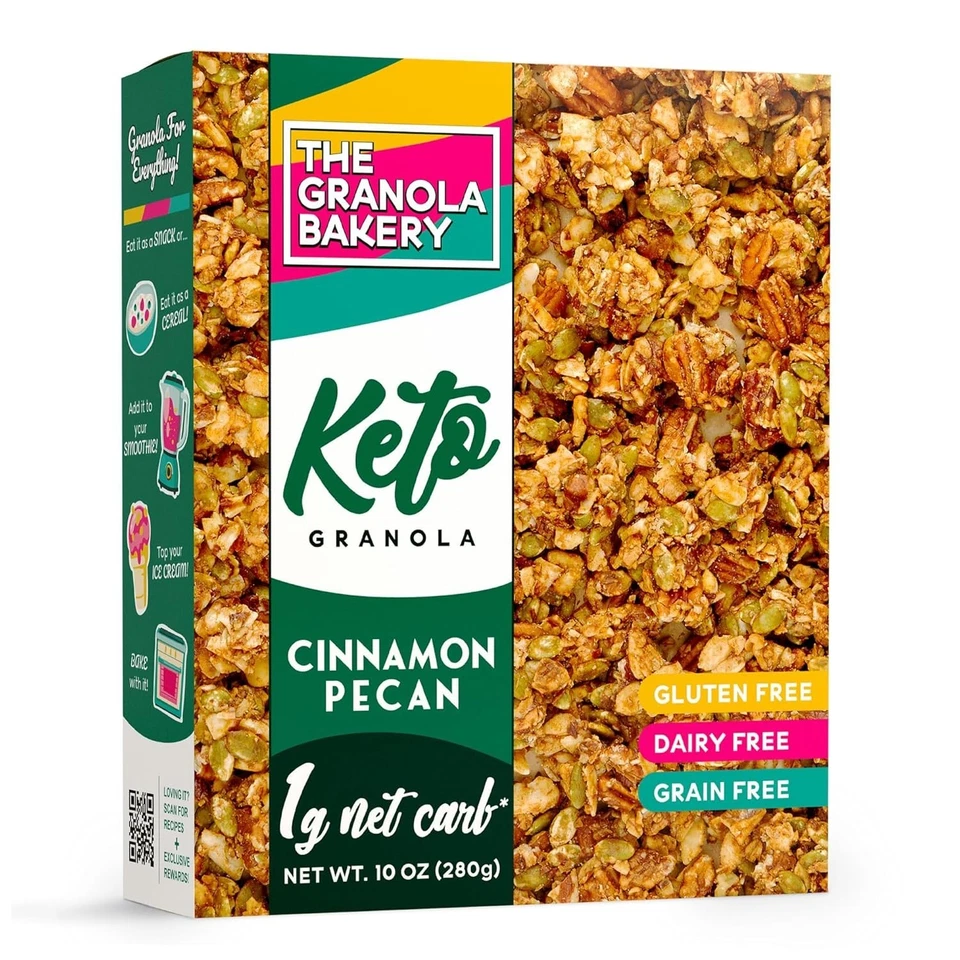 Granola ceto de canela TGB - 10 OZ baja en carbohidratos, sin gluten, bocadillo sin culpa Foto 3 de 4