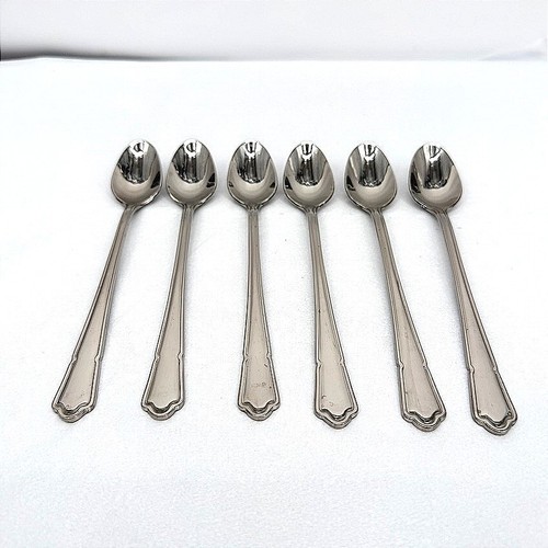 Oneida Set of 6 Iced Tea Spoons 7 3/8" Quality 18/10 Stainless Flatware Set