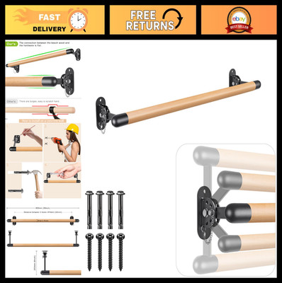 Height Adjustable Wall Mount Ballet Barre - Solid Wood Dance Bar for Training
