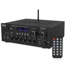 Pyle Home Karaoke Amplifier Receiver with Bluetooth Streaming, 200 1, Black