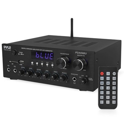 Pyle Home Karaoke Amplifier Receiver with Bluetooth Streaming, 200 1, Black