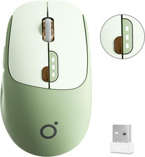 Q5 Wireless Mouse, Bluetooth  2.4G Quiet Computer Mouses with Battery Level Dis