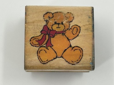 Lucy & Company Teddy Bear 692C Wooden Mount Rubber Stamp 1.5in
