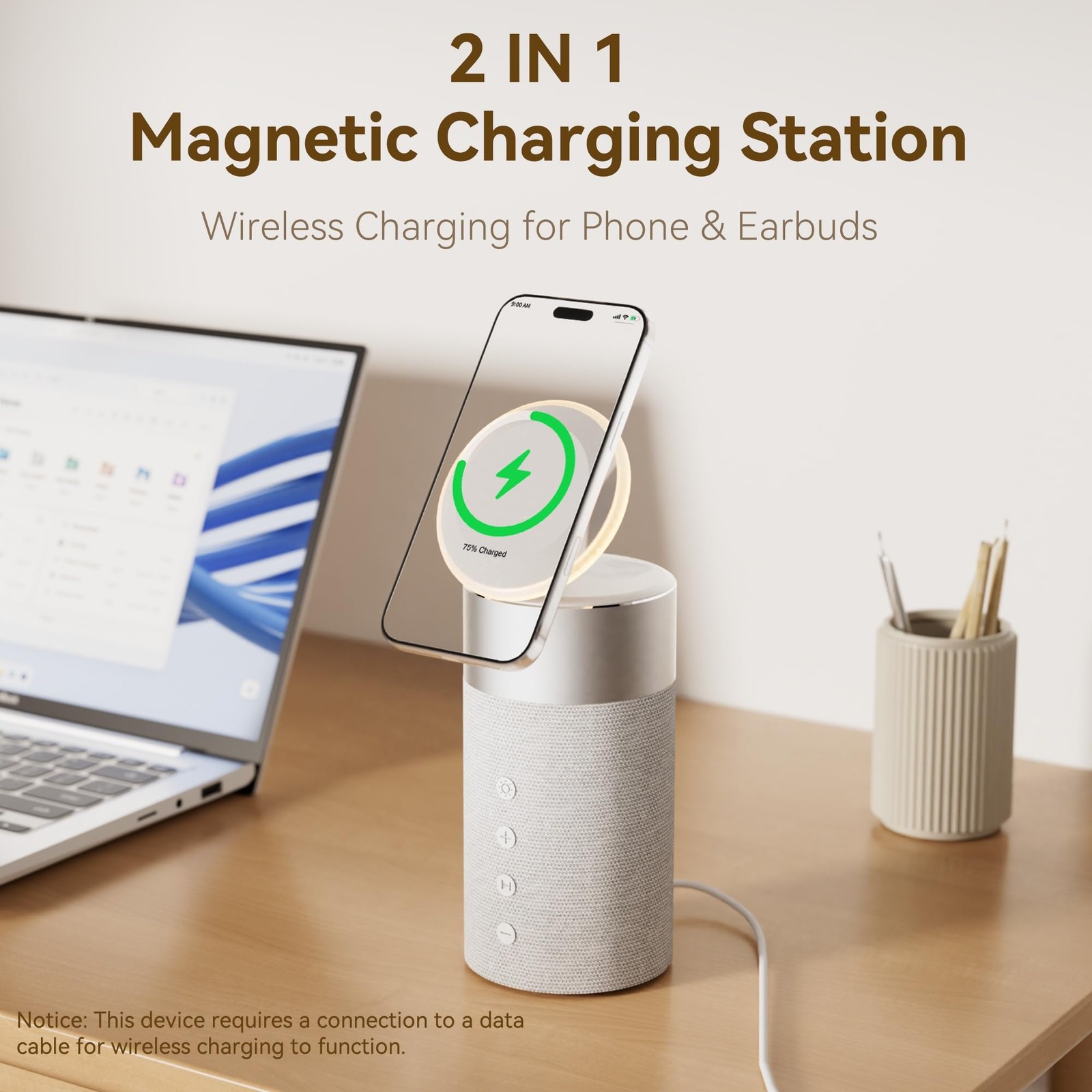 4-in-1 Bluetooth Speaker, 15W Portable Speaker Magnetic Wireless ...