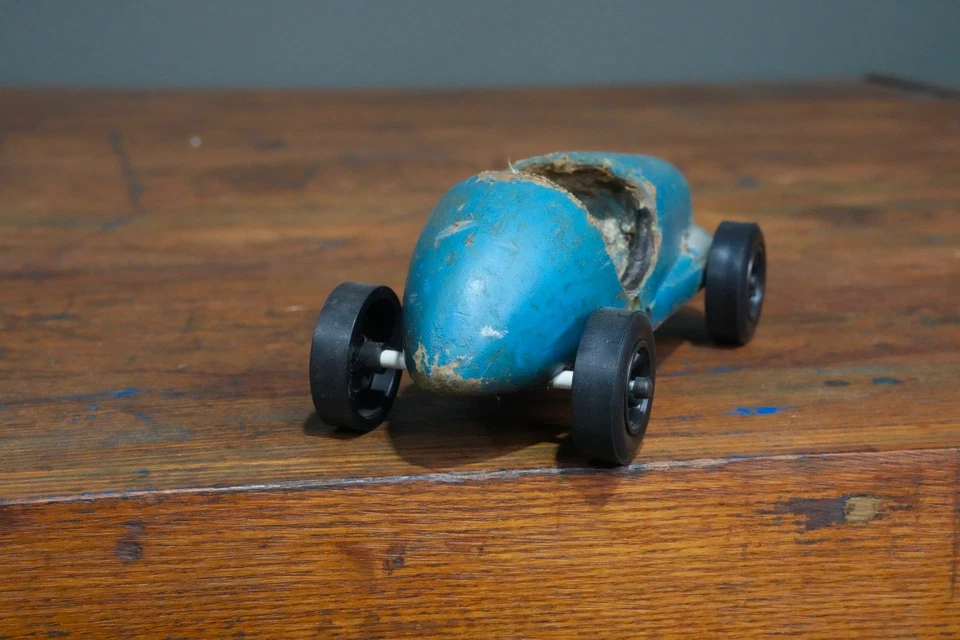 Vintage Original 1950s Midget Racer wood tether car antique model toy - Image 4 of 4
