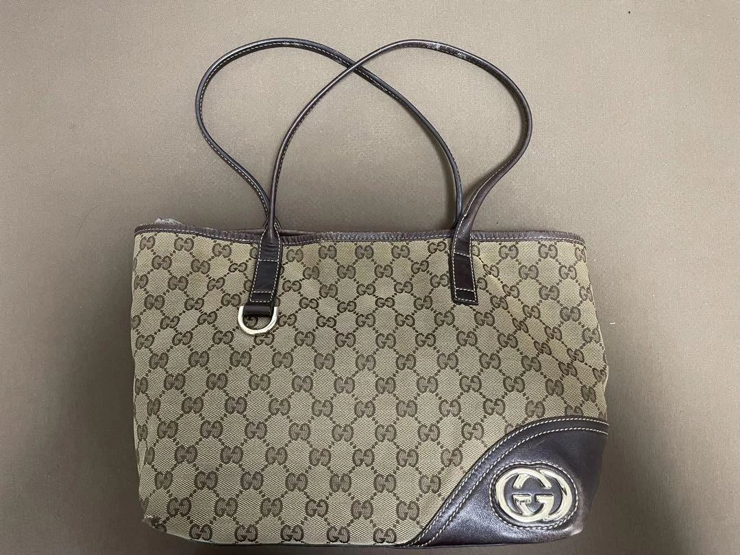 Gucci sac fourre tout Gg toile 169946 marron sac à main créateur bagage de tous les jours luxe