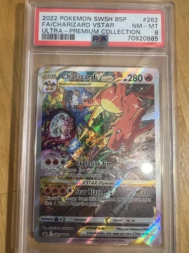 2022 POKEMON SWSH ULTRA-PREMIUM COLLECTION #262 FULL ART/CHARIZARD VSTAR PSA 8