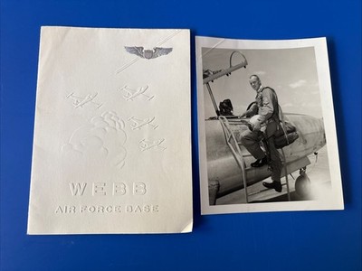 1955 Webb AFB Jet Fighter Class 55-R Graduation Program & Pilot Photo USAF