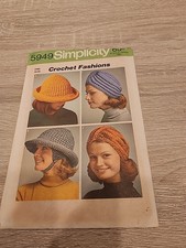 Vintage Crochet Fashions Pattern 5949 Hat Hats 1970s