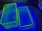 Green Depression Vaseline Uranium Glass Covered Butter Dish Vintage