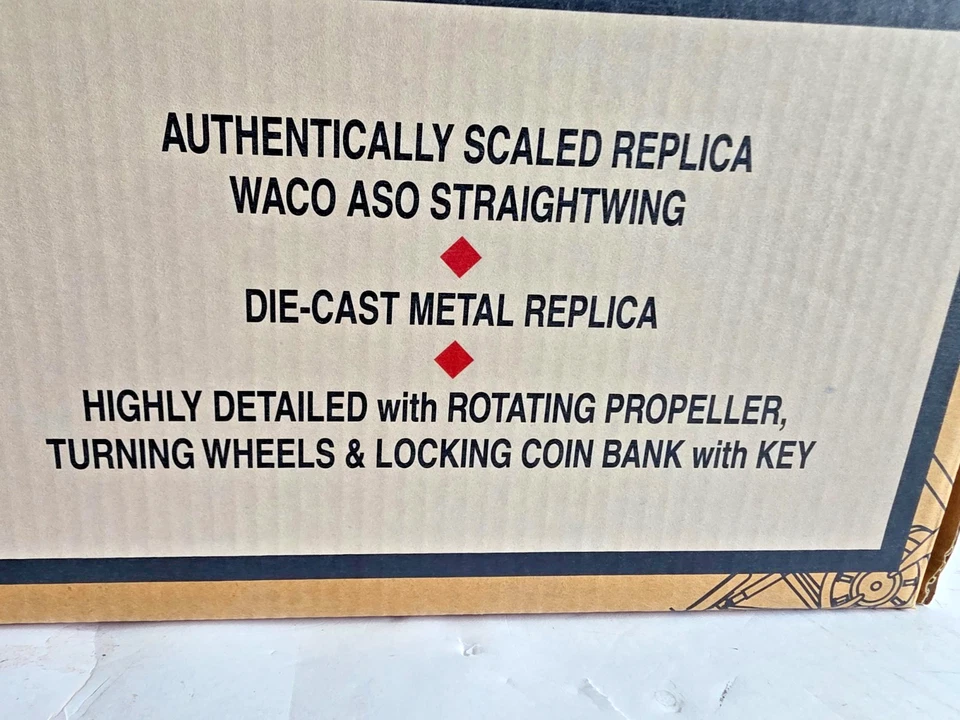 Wings of Texaco 1929 Waco ASO Diecast Plane Brushed Metal 13th Series New - Image 2 of 3