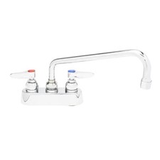 T S Brass B-1113 4" Deck Mount Workboard Faucet w/ 12" Swing Spout