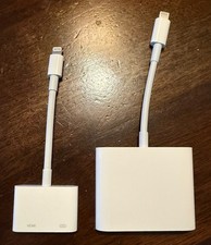 2 Apple Lightning Adapters: SD Card Reader/Camera  Digital AV HDMI A1438