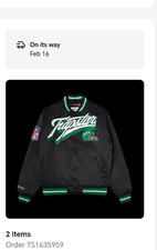 Trapstar x NFL New York Jets Satin Bomber Mitchell & Ness London Exclusive