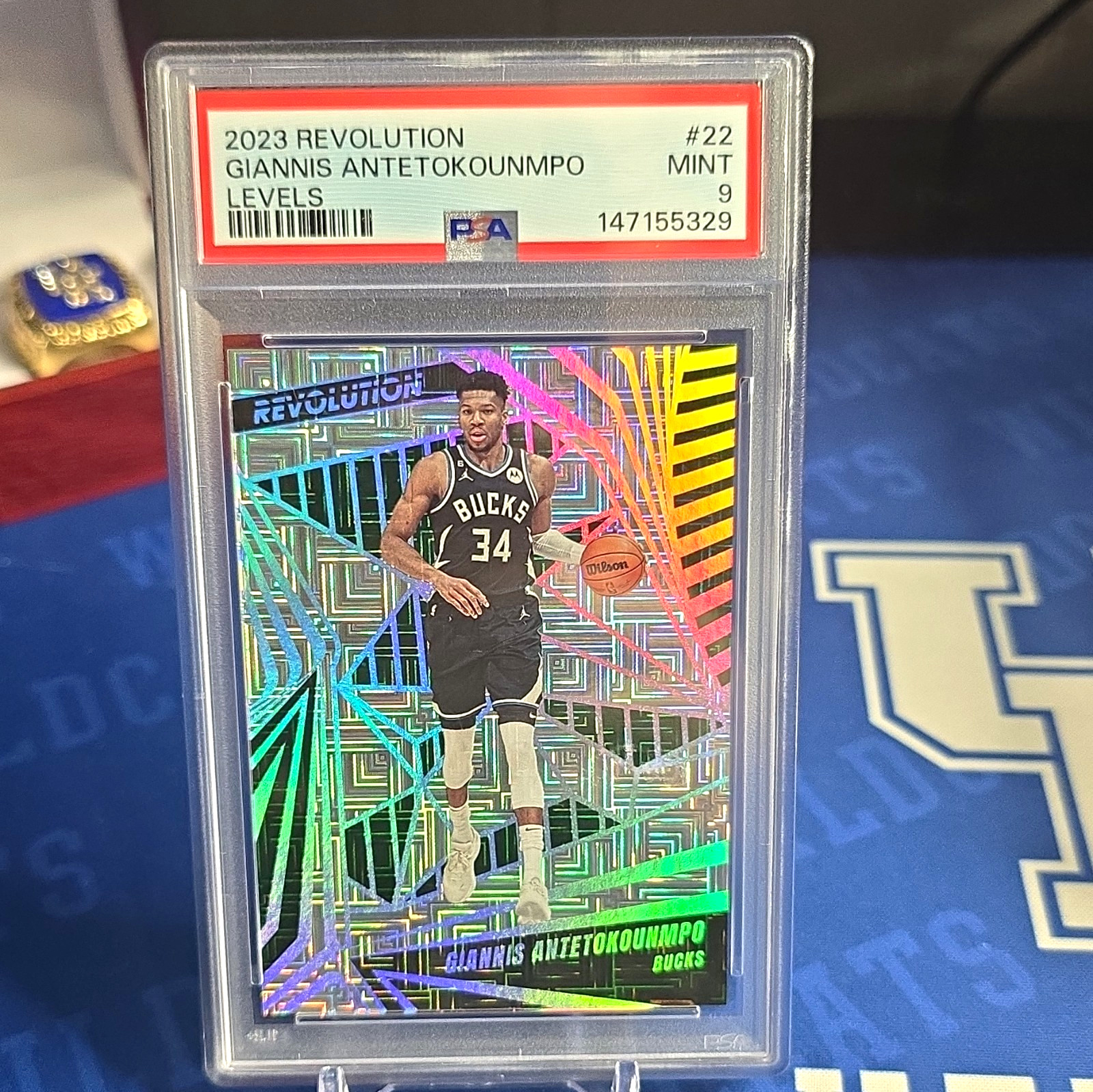 Panini 2023-24 Revolution Giannis Antetokounmpo Bucks Levels /35 PSA 9 #22