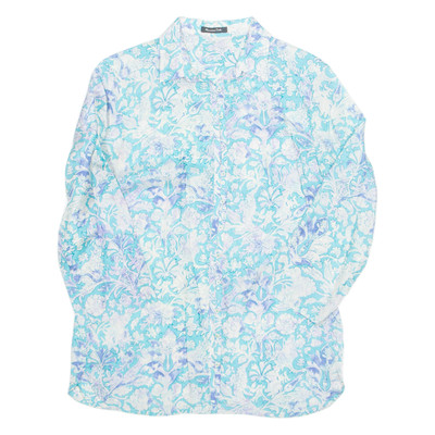 Damen Bedrucktes Shirt Blau 3/4 Arm Paisley S