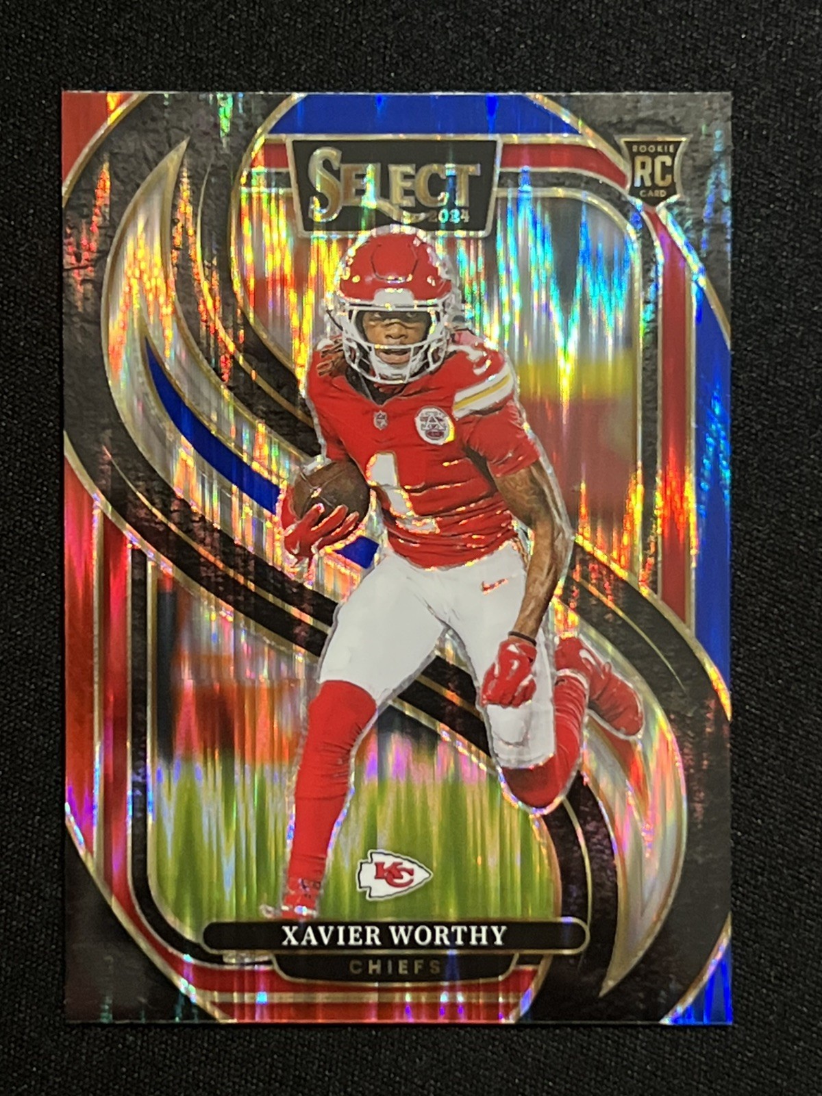 XAVIER WORTHY 2024 Panini Select Premier Level - #119 Red & Blue Shock Prizm RC
