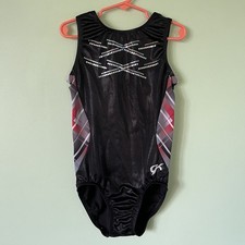 GK Elite Black Red Gymnastics Leotard Women  s Size Adult Extra Small AXS