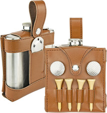 ALL in ONE GOLF FLASK SET - Fairly Odd Novelties 6Oz Flask Spot Markers Hardwood