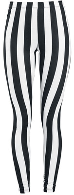 Gothicana By EMP Damen Leggings – Schwarz/weiß Gestreift, Skinny Fit, Aus Bequemem Stretch-Material