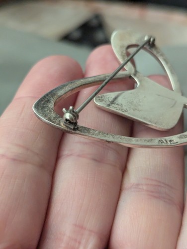 Vtg RIC Erika Hult Corral Taxco Mexico Sterling Modernist Abstract Pin Brooch - Picture 15 of 23
