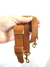 Brown Leather Gold Hardware Adjustable Replacement Shoulder Strap