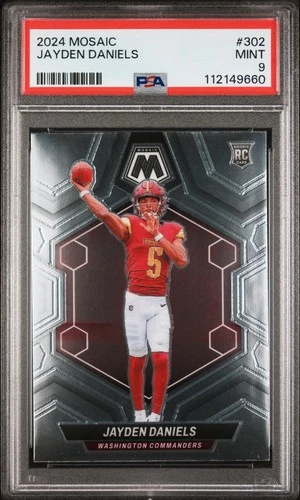 2024 Panini Mosaic #302 Jayden Daniels Washington Commanders PSA 9