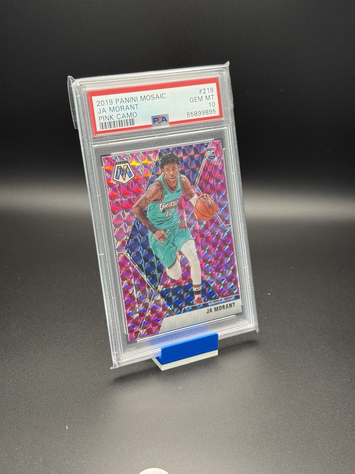 2019-20 Mosaic Ja Morant RC #219 Pink Camo Grizzlies - PSA 10