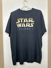 Vintage 1999 Star Wars Episode I Promo T-Shirt Faded Black Size XL