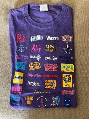 Broadway Cares Collection Broadway shows T-Shirt (Small) excellent condition