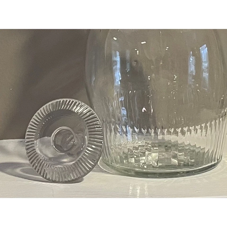 Decantador, tapón/tapa de vidrio transparente soplado a mano vintage  Foto 2 de 4