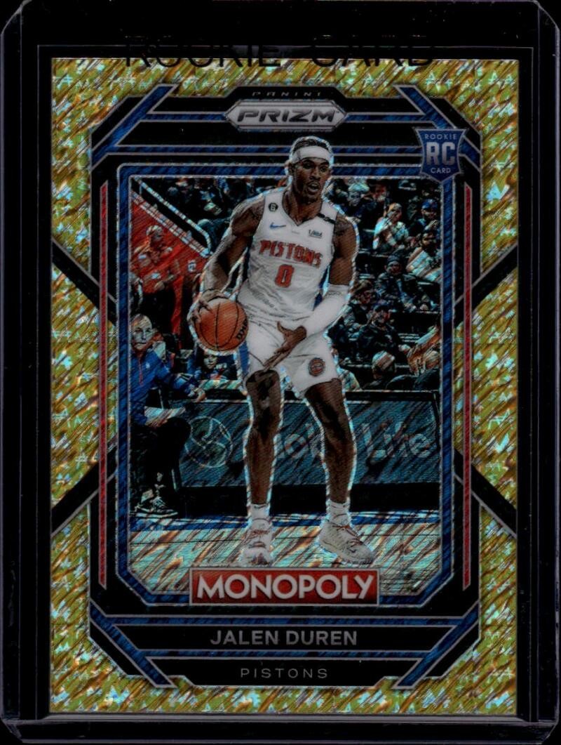 2022-23 Panini Monopoly Prizm Gold Money Shimmer #27 Jalen Duren RC Rookie /500