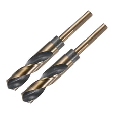 2pcs Reduced Shank Twist Drill Bits 19mm HSS-4341 Nitride & Titanium Coated