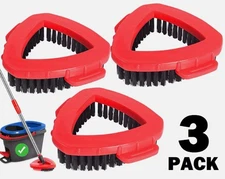 3 PACK! Scrub Brush for OCedar RinseClean 2 Tank, O Cedar Scrubber Mop Head 3pcs