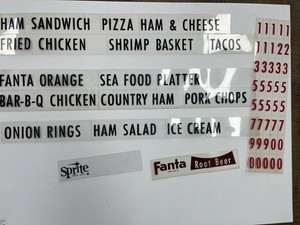 Original Coca-Cola Green 1950-60’s Menu Board Clear Pricing Numbers & Letters