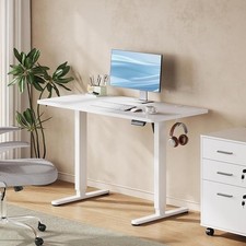 white electric desk height adjustable