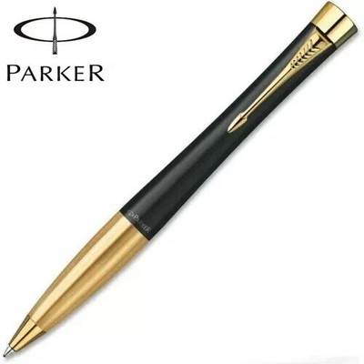 Good Matte Black/Gold Clip Parker Urban Series Ballpoint Pen Fine Nib Blue Ink