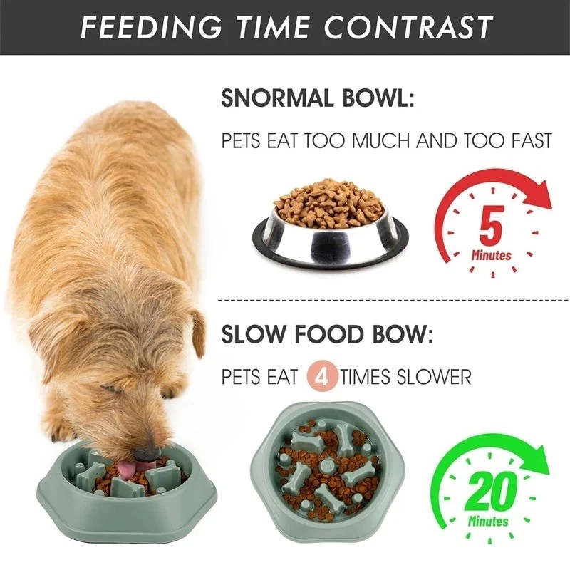 Pet Food Slow Eating Dish Feeder Bowl, Dogs, Cats, Interactive Pet Feeder - Image 4 of 4