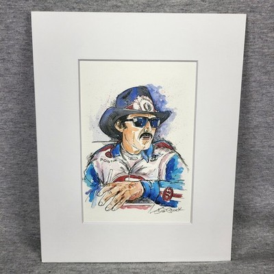 Richard Petty Picture By Bill Stork 8'' X 10'' MATTED Watercolor Print