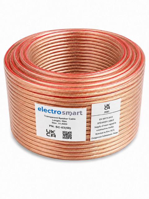 50m 2x 2.5mm 14AWG Multi-Strand Loud Speaker Cable / Wire for Home or Car Audio