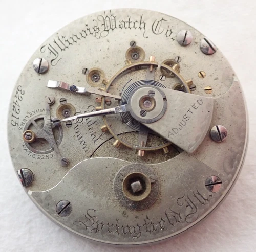 ANTIQUE 18s ILLINOIS GRADE 106 17j  OPEN FACE KEY WIND POCKET WATCH MOVEMENT
