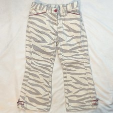 Vintage 2004 Gymboree Tiger Club Love Animal Prnt Cream Gray Velvet Pants Girl 5