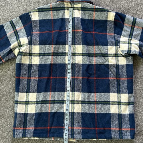 Filson Shirt Mena Extra Large Wool Jac Heavy Flannel Shacket Cobalt Plaid VTG - Picture 8 of 14