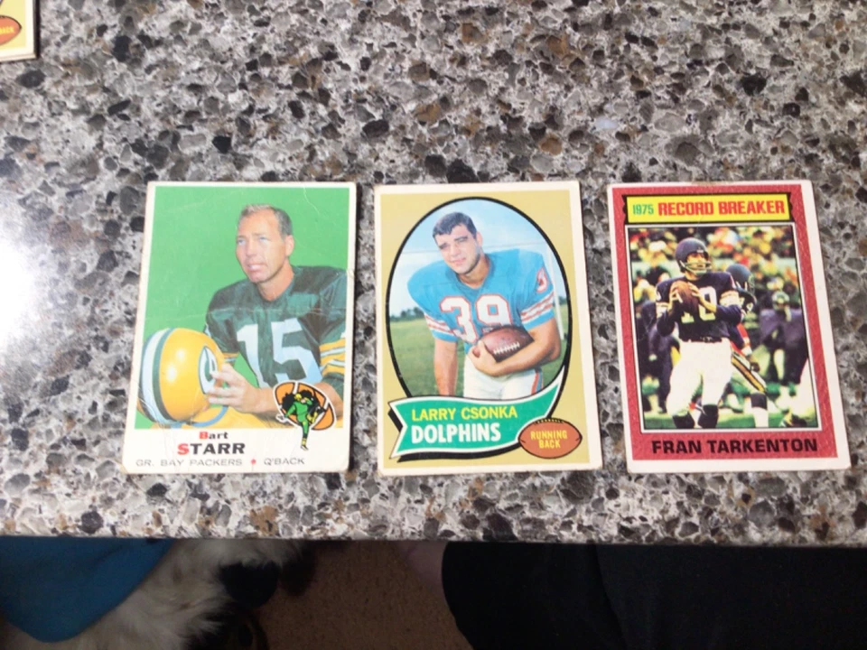 17 card lot football cards 1969-95 Bart Starr, Elway, Csonka, Karras, Tarkenton - Image 2 of 4