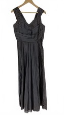 Vintage Grey Formal Evening Dress Sleeveless Gown 18” PTP 56” Long